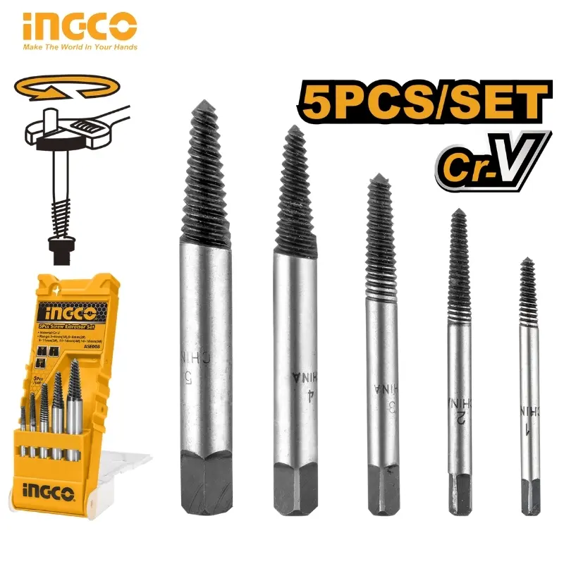 5PCS SCREW EXTRACTOR SET INGCO ASE008