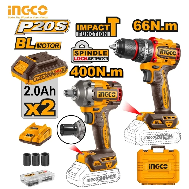BRUSHLESS MOTOR LITHIUM-ION CORDLESS 2PCS/SET COMBO KIT CKLI20275