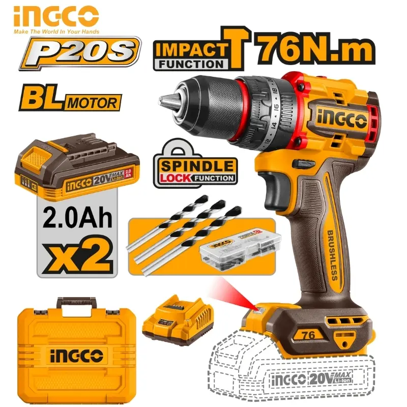PERCEUSE À PERCUSSION COMPACTE SANS FIL ET SANS BALAIS 76 NM CIDLI20768