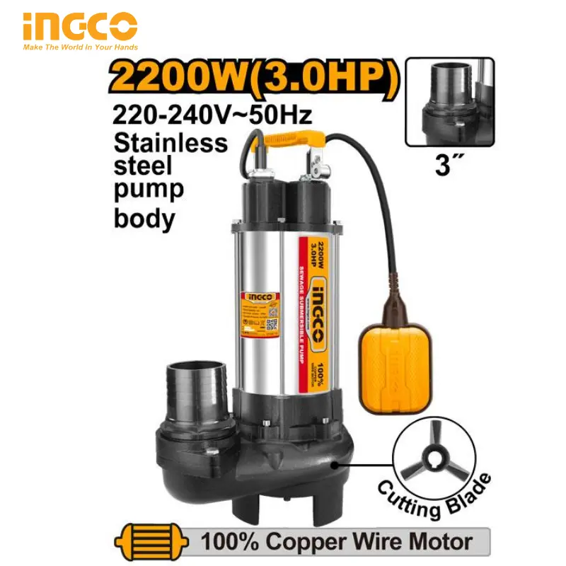 POMPE A VIDE CAVE 3HP 2200W INGCO SPDB220068