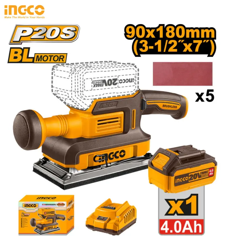 PONCEUSE DE FINITION SANS FIL INGCO 180 MM CFSLI20311