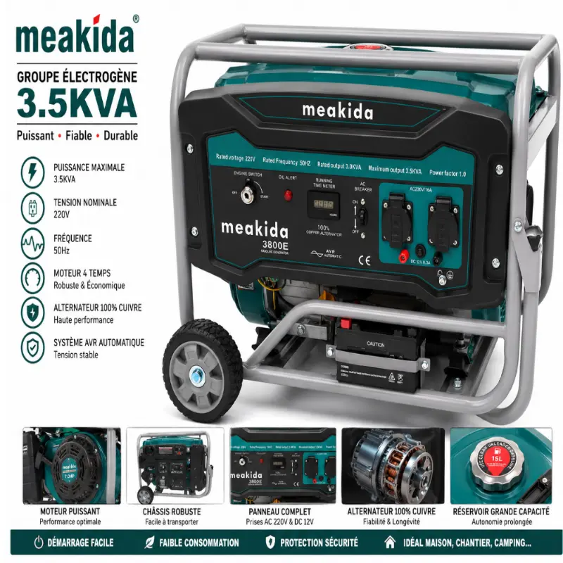 GROUPE ÉLECTROGÈNE MEAKIDA 3.5KVA