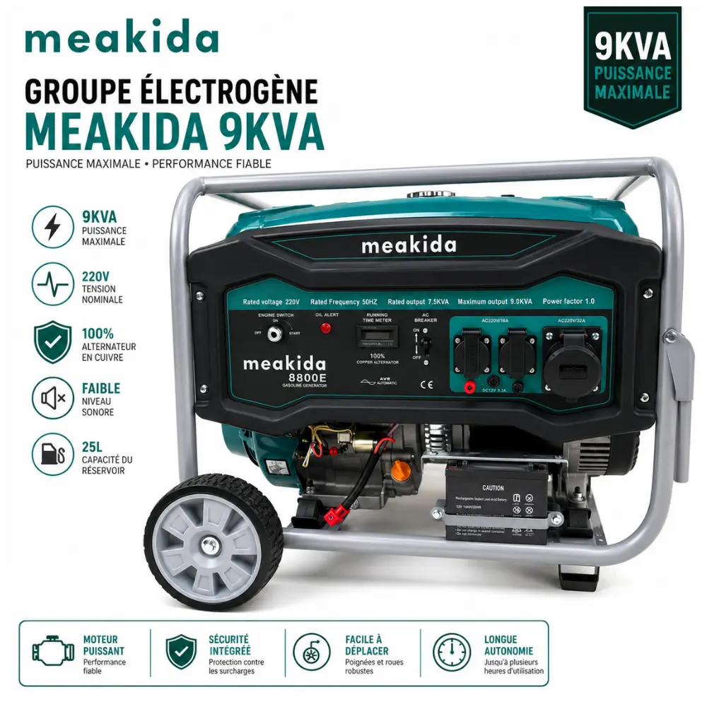 GROUPE ÉLECTROGÈNE MEAKIDA 9KVA
