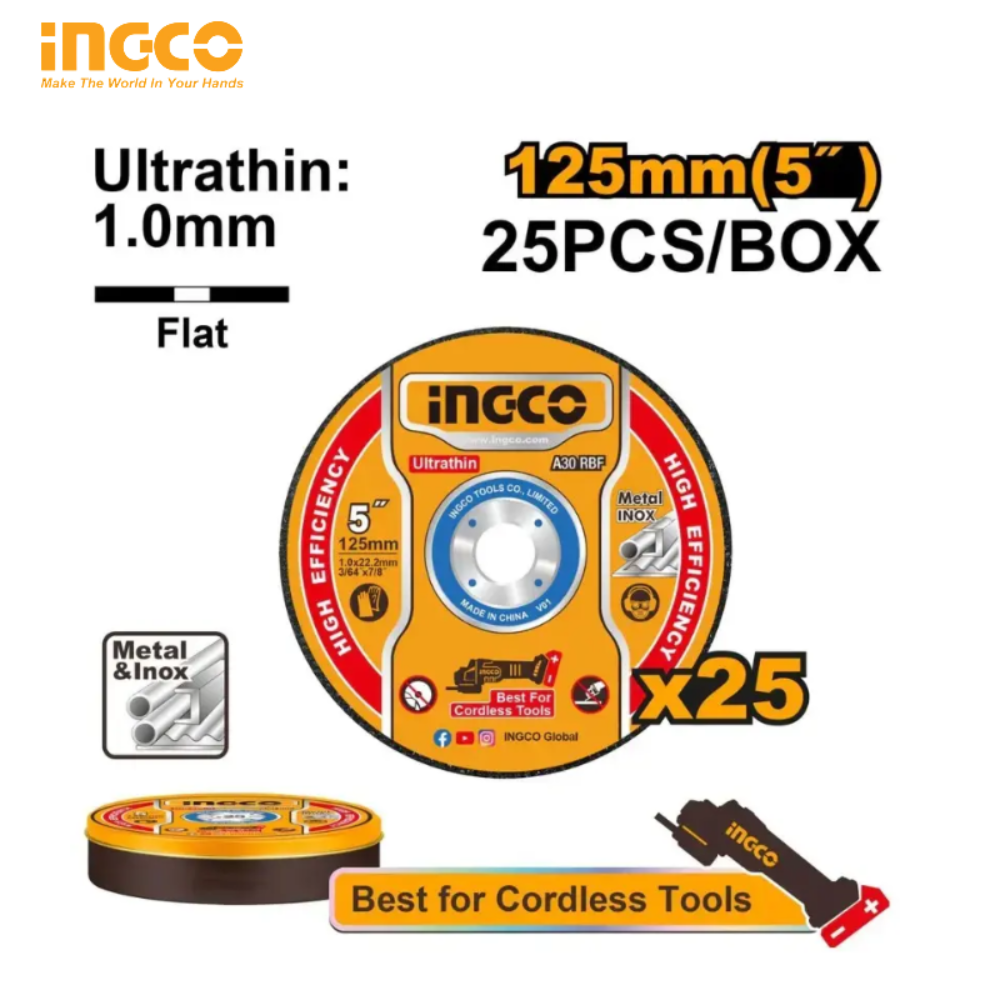 JEU DE DISQUES À TRONÇONNER ULTRA-MINCES POUR MÉTAUX INGCO MCD1012525