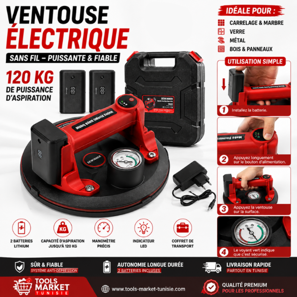VENTOUSE ÉLECTRIQUE SANS FIL 120KG 1MMT6-4