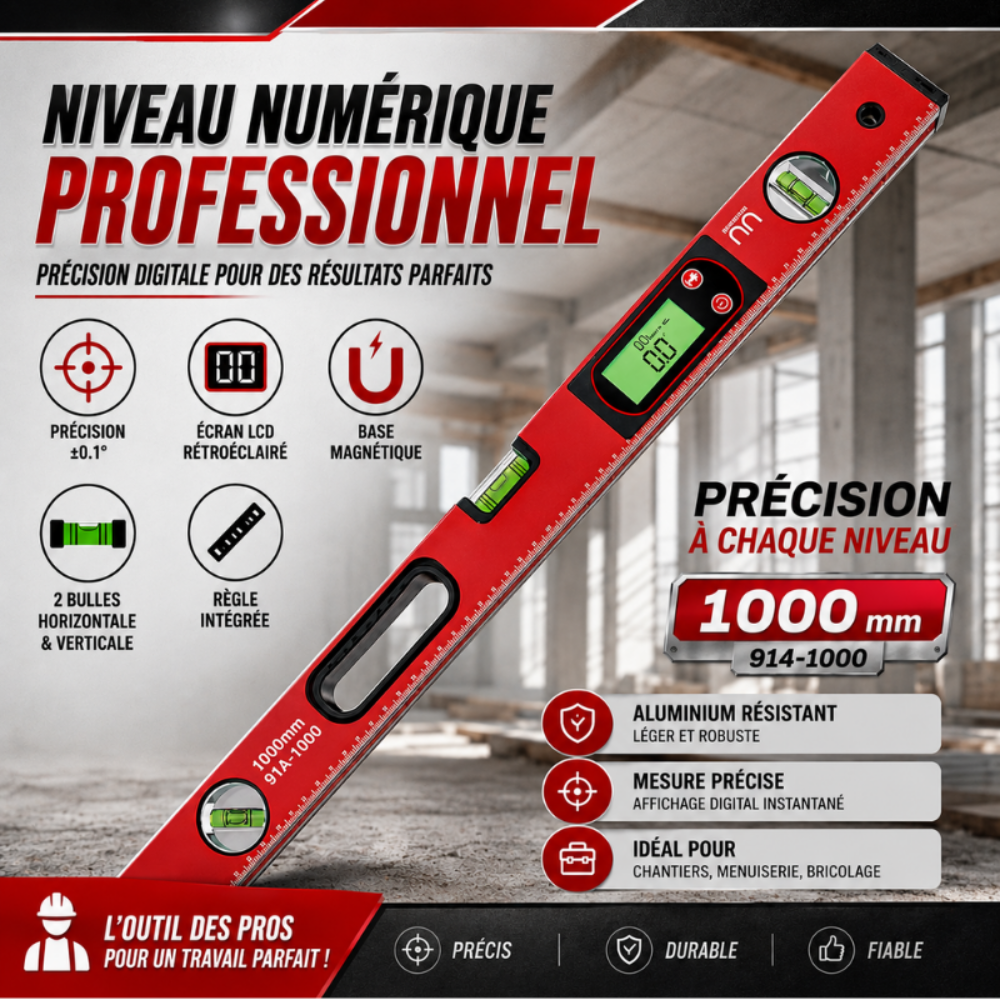NIVEAU NUMÉRIQUE PROFESSIONNEL 1000 MM 1MMT12-2