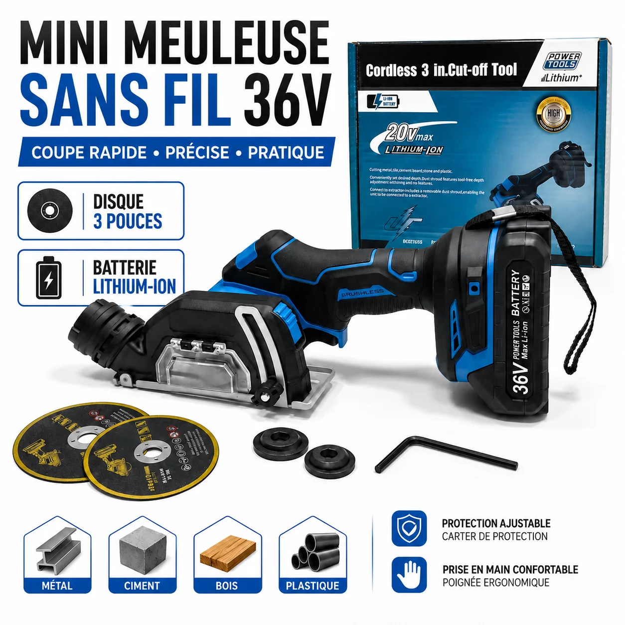 MINI MEULEUSE SANS FIL 36V 1MMT2-25