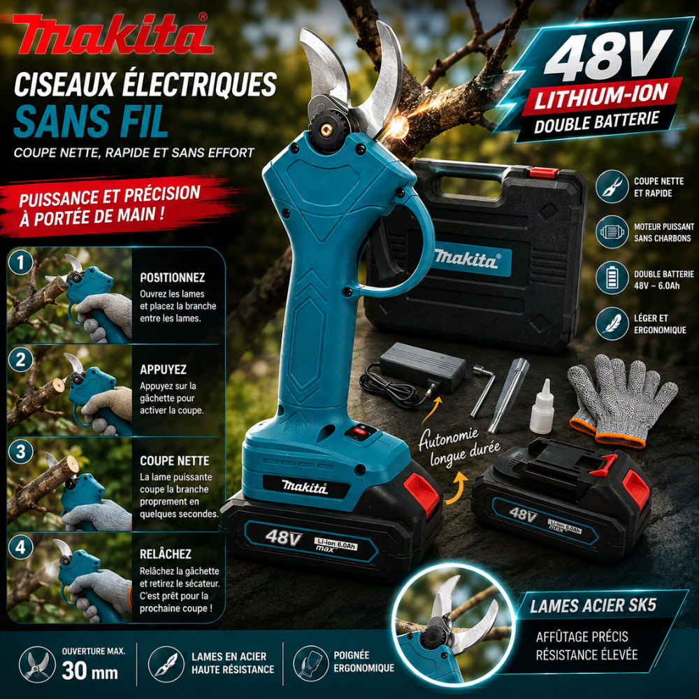 CISEAUX MAKITA DOUBLE BATTERIE 48V 1MMT2-16