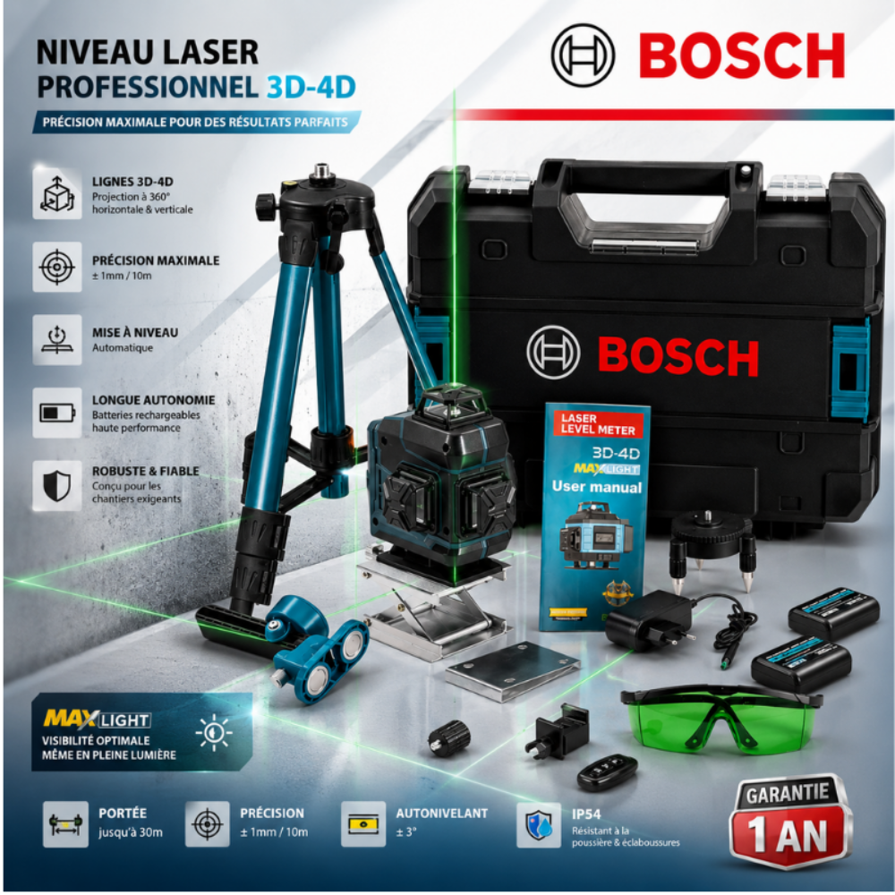 NIVEAU LASER 16 LIGNES BOSCH 1MMT1-4