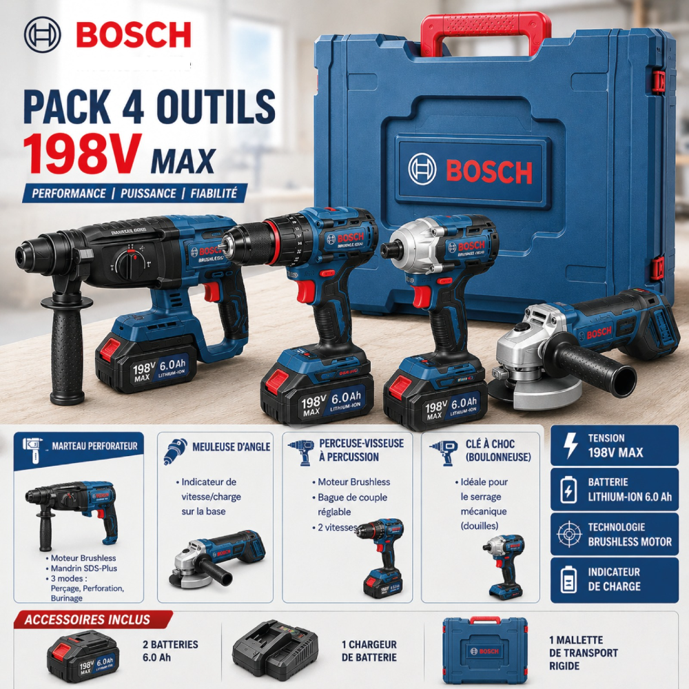 [PRD-2026-0070] PACK 4PCS 198V BOSCH