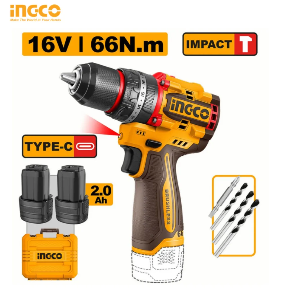 VISSEUSE-PERCEUSE INGCO 16V 66 NM CIDLI16665