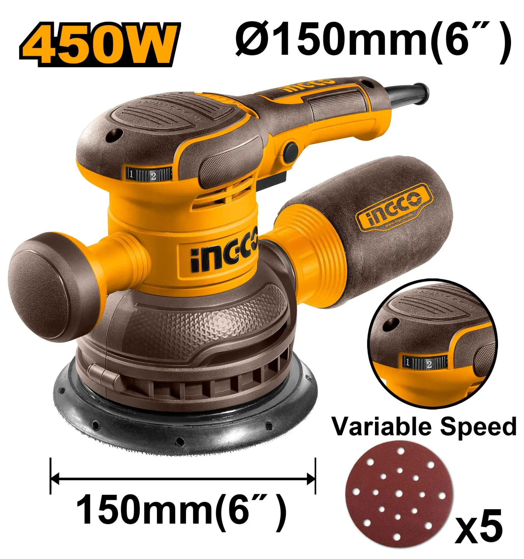 PONCEUSE ROTATIF 450W INGCO RS4516