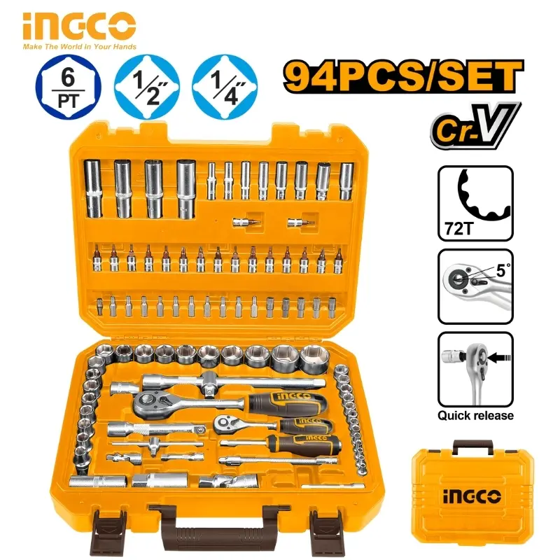 JEU DE 94PCS 1/4 ET 1/2 INGCO HKTS42941