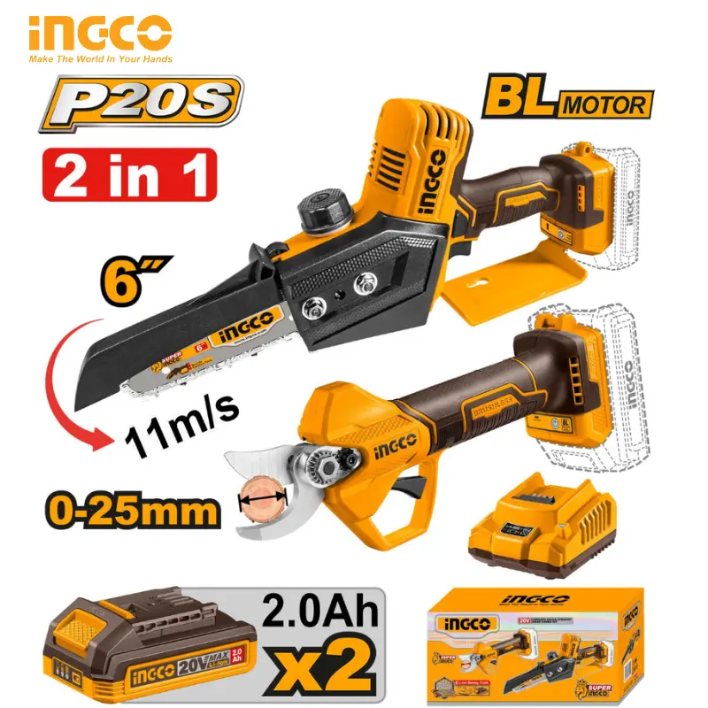 SECATEUR ET TRONCONNEUSE 20V INGCO COSLI240306