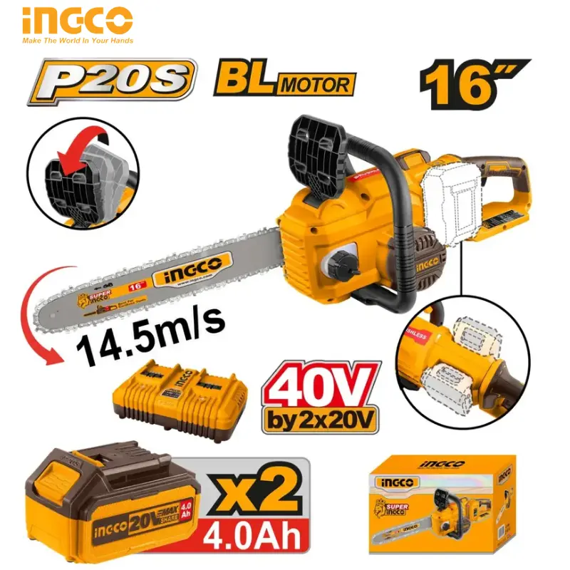 LITHIUM-ION CHAIN SAW 40V 16 POUSE INGCO CGSLI401682