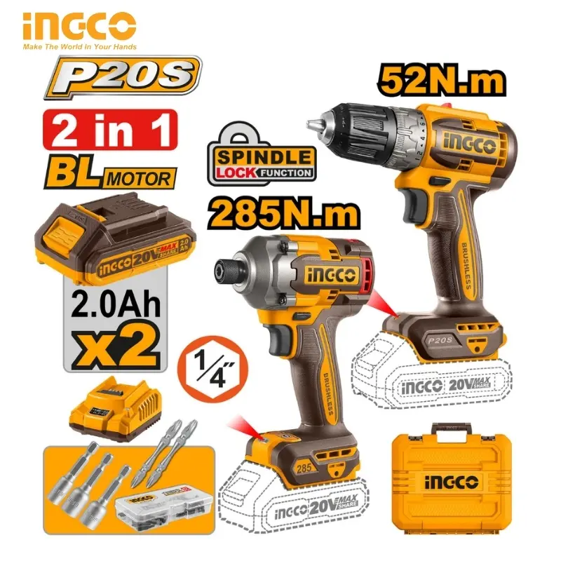 PACK 20V BRUSHLESS INGCO CKLI20272